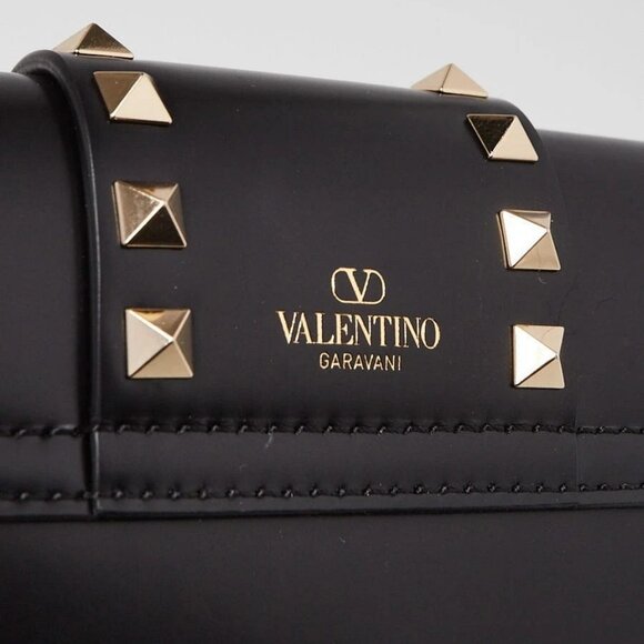 Valentino Black Brushed Leather Rockstud Shoulder Bag - Picture 7 of 12